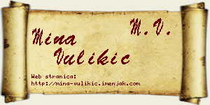 Mina Vulikić vizit kartica